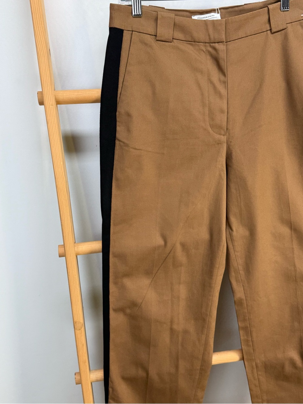 STOCKHOLM ATELIER & OTHER STORIES Brown side stripe High-Rise pants size 8 - Picture 7 of 16